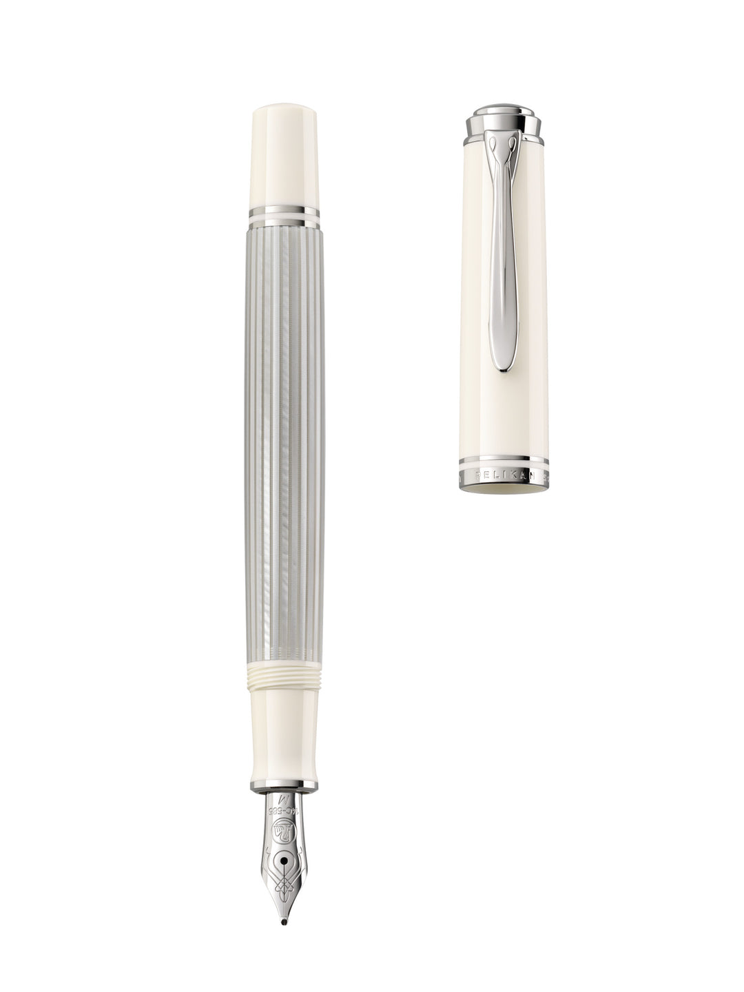 Pelikan M405 Souverän Fountain Pen - Silver-White