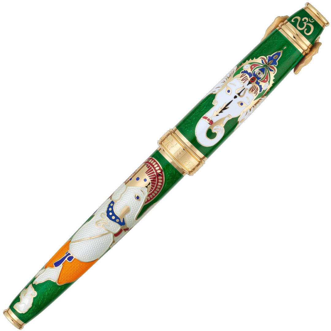 David Oscarson Lord Ganesha Fountain Pen - Emerald Green