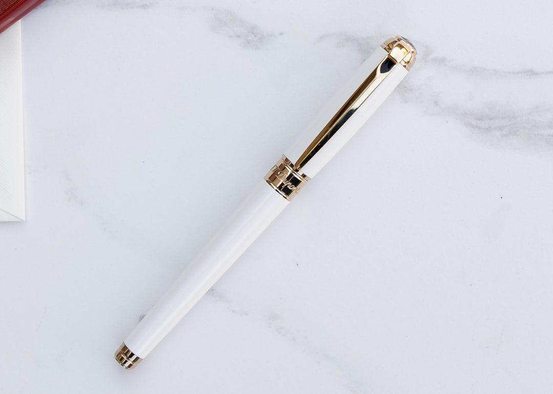 S.T. Dupont Line D Medium Rollerball Pen - Pearl White