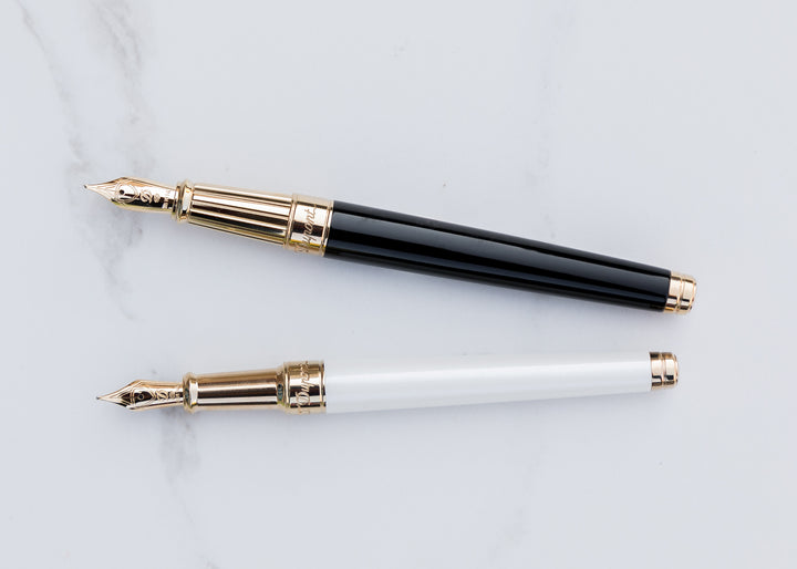 S.T. Dupont Line D Large Fountain Pen - Black &amp; Gold