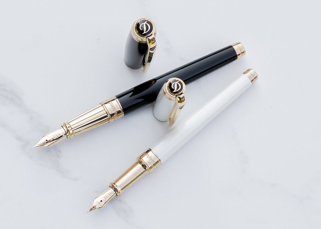 S.T. Dupont Line D Medium Fountain Pen - Pearl White
