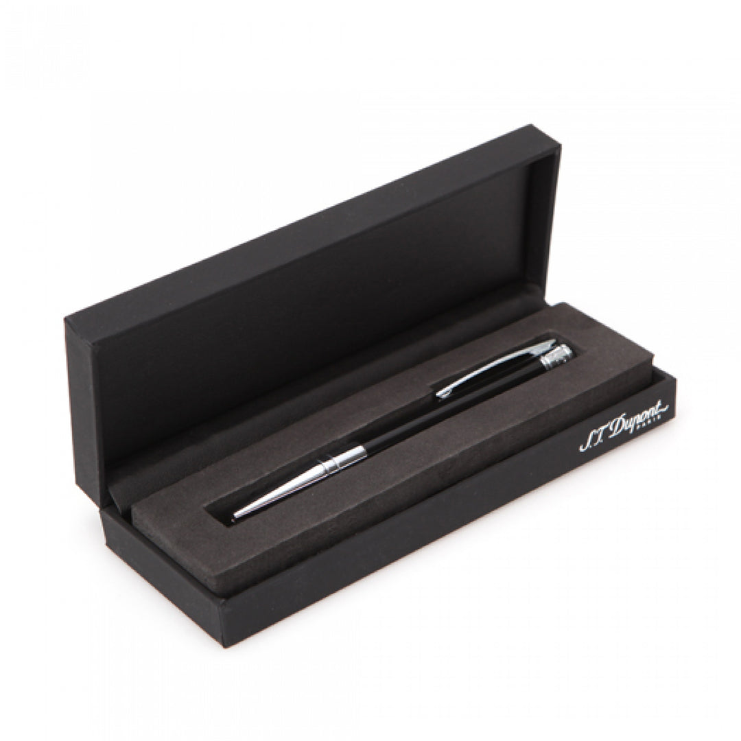 S.T. Dupont D-Initial Ballpoint Pen - Black &amp; Chrome