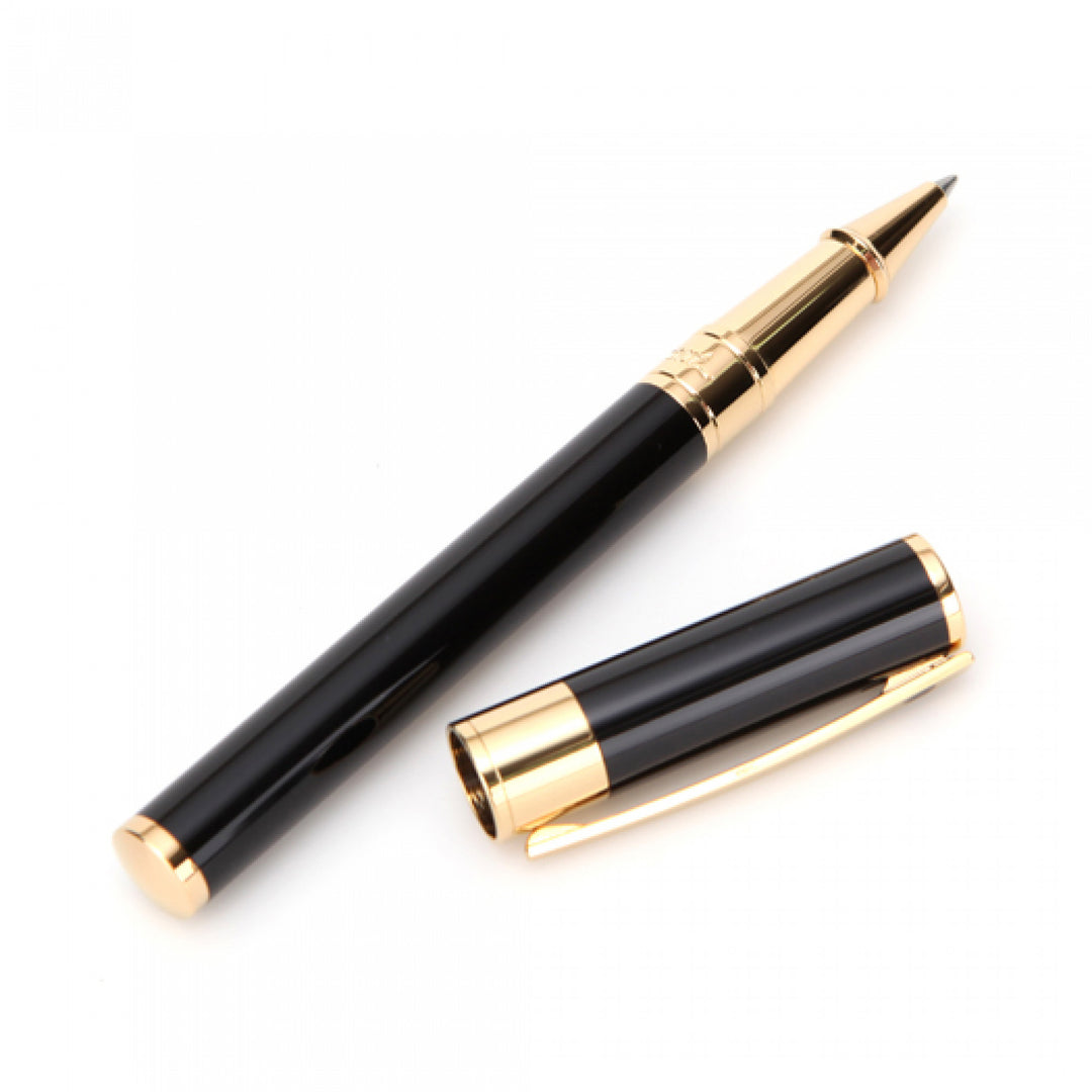 S.T. Dupont D-Initial Rollerball Pen - Black &amp; Gold