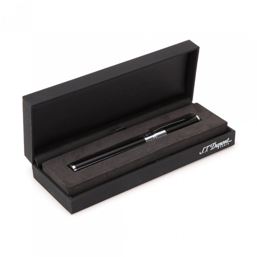 S.T. Dupont D-Initial Fountain Pen - Black &amp; Chrome