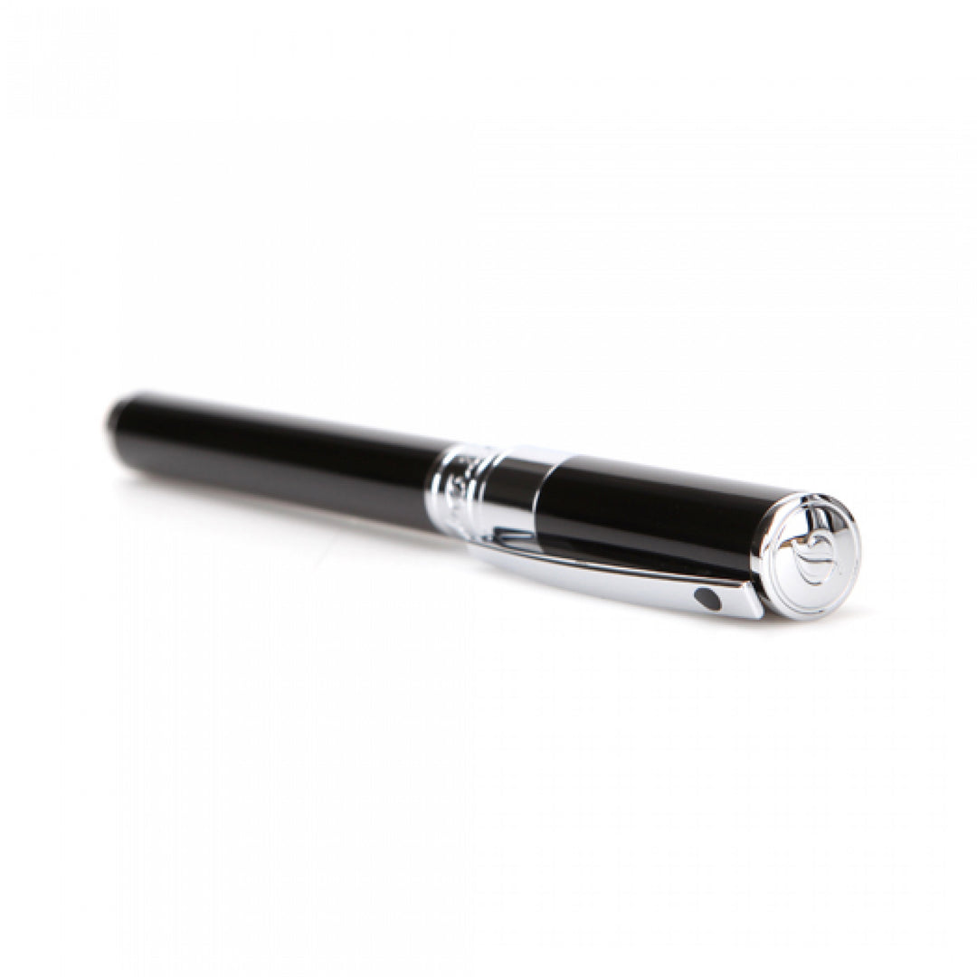 S.T. Dupont D-Initial Fountain Pen - Black &amp; Chrome