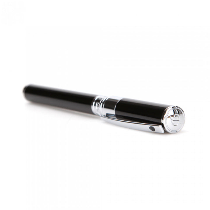 S.T. Dupont D-Initial Fountain Pen - Black &amp; Chrome