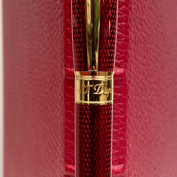 S.T. Dupont Diamond Guilloche Fountain Pen - Ruby