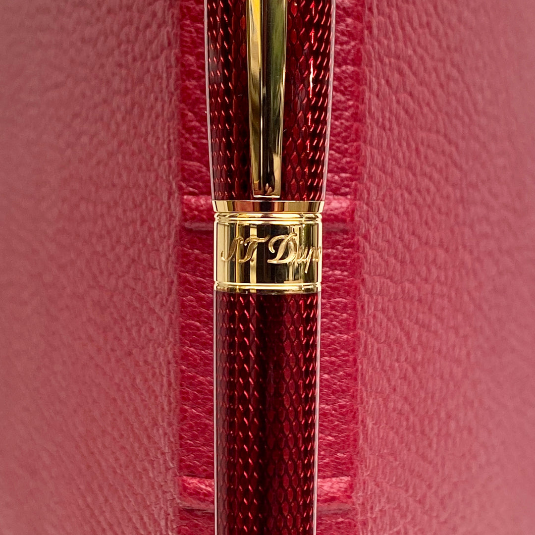S.T. Dupont Diamond Guilloche Fountain Pen - Ruby