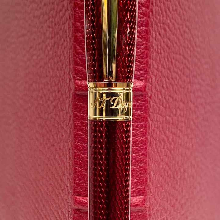 S.T. Dupont Diamond Guilloche Fountain Pen - Ruby