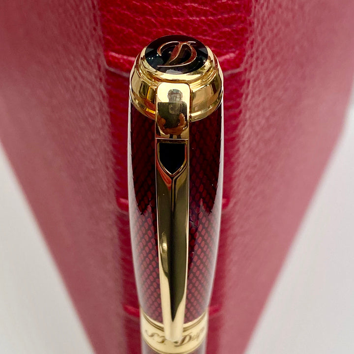 S.T. Dupont Diamond Guilloche Fountain Pen - Ruby