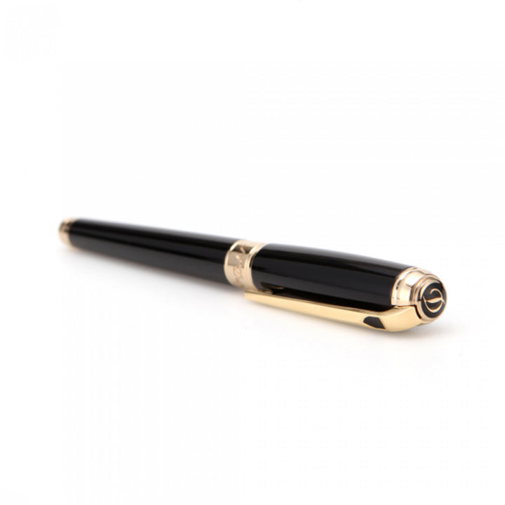 S.T. Dupont Line D Medium Fountain Pen - Black &amp; Gold