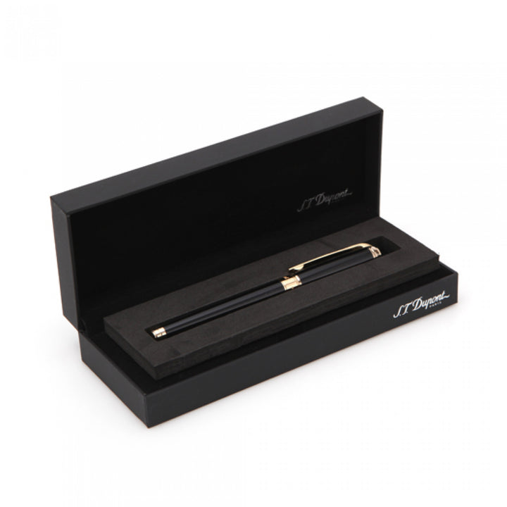 S.T. Dupont Line D Medium Fountain Pen - Black &amp; Gold