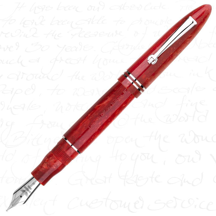 Leonardo Officina Italiana Furore Fountain Pen - Red Passion (Silver Trim)