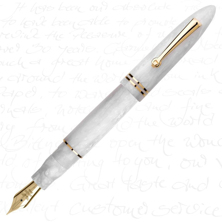 Leonardo Officina Italiana Furore Fountain Pen - White Salt (Gold Trim)
