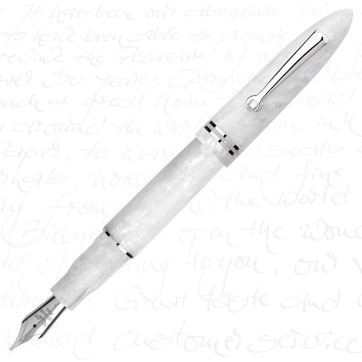 Leonardo Officina Italiana Furore Fountain Pen - White Salt (Silver Trim)