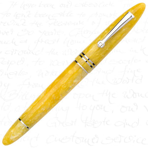 Leonardo Officina Italiana Furore Fountain Pen - Yellow Sun (Silver Trim)