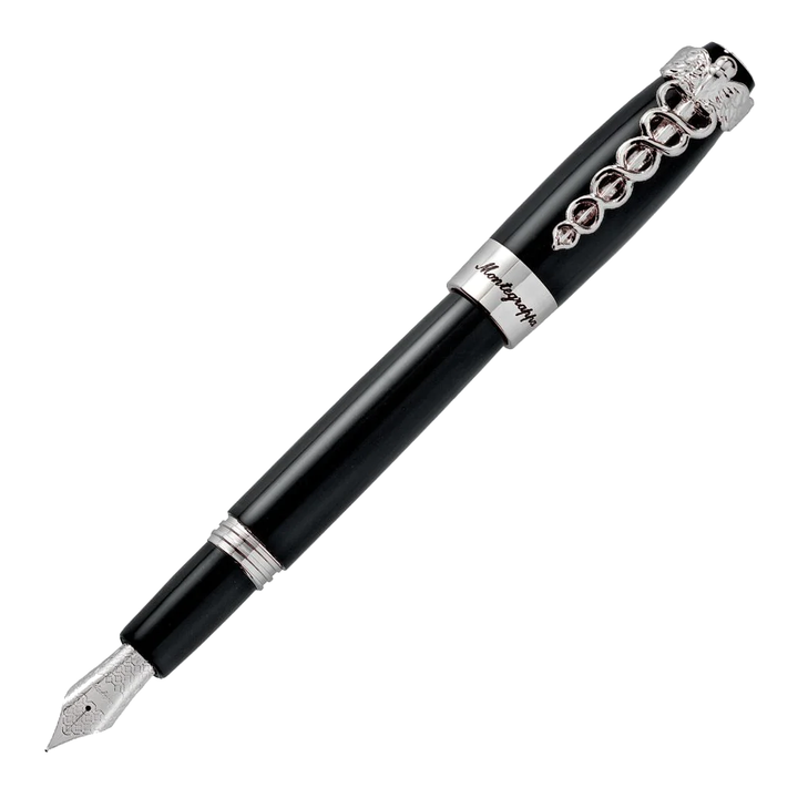Montegrappa Caduceus Palladium &amp; Black Fountain Pen