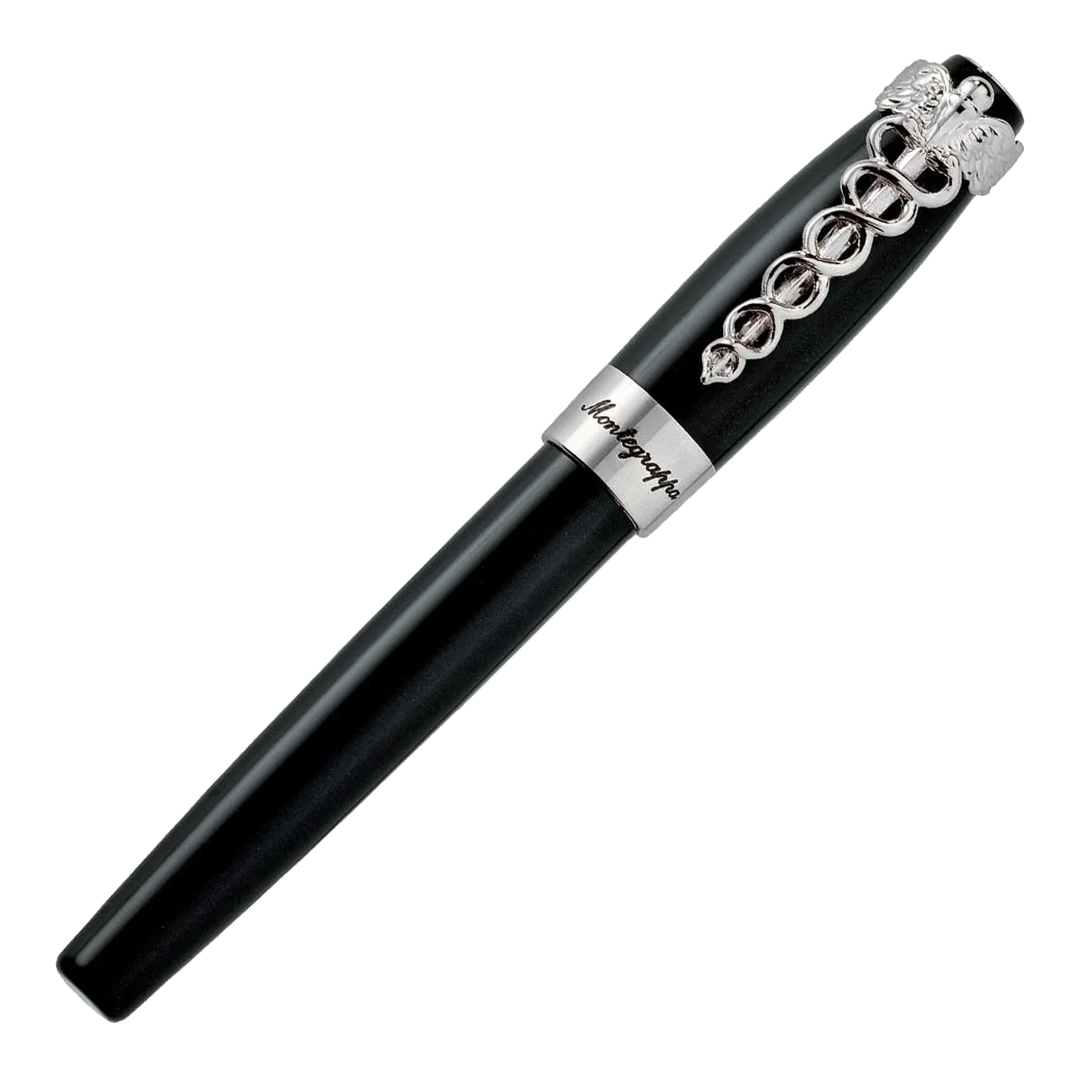 Montegrappa Caduceus Palladium &amp; Black Fountain Pen