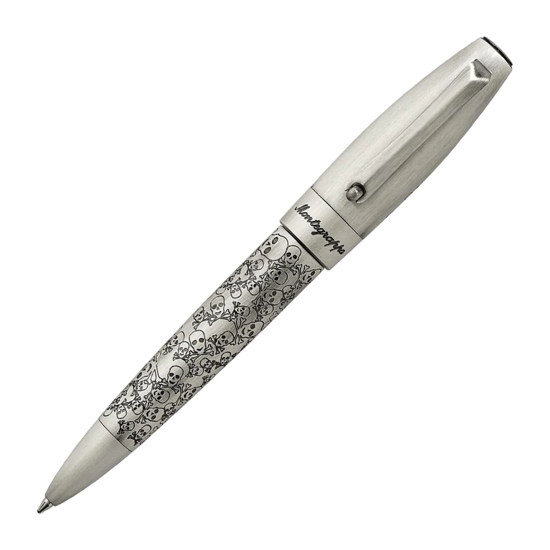 Montegrappa Fortuna Ballpoint Pen - Silver Skull