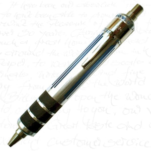 Michael's Fatboy New York Edition Ballpoint Pen Silver w/ Blue Pinstripes