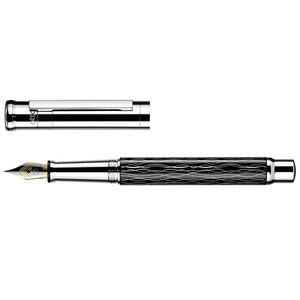 Otto Hutt Design 04 Black and Platinum Wave - Fountain Pen - Gold