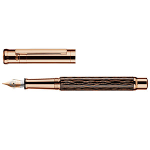 Otto Hutt Design 04 Black and Rose Wave Steel Nib - Fountain Pen