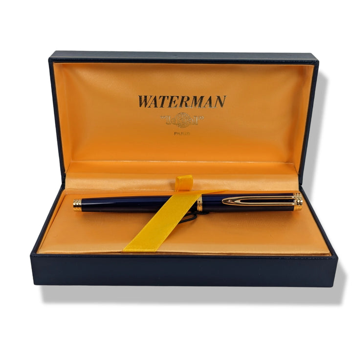 Waterman Ideal Gentleman Blue Lacquer and Gold Fountain Pen
