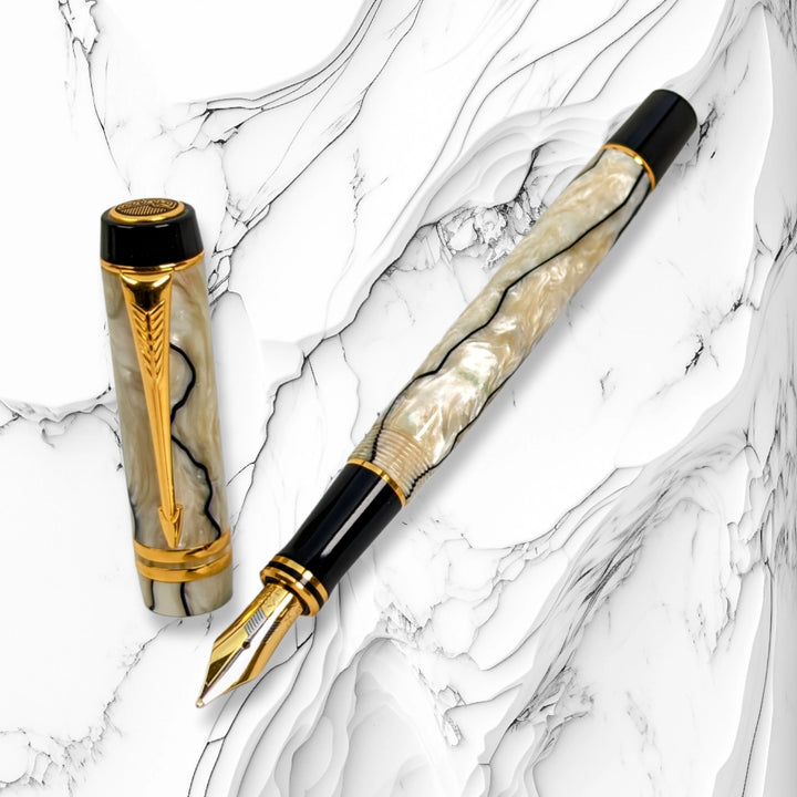 Parker Duofold International Black and Pearl Fountain Pen