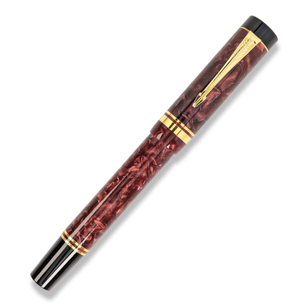 Parker Duofold Centennial Red Marble Fountain Pen