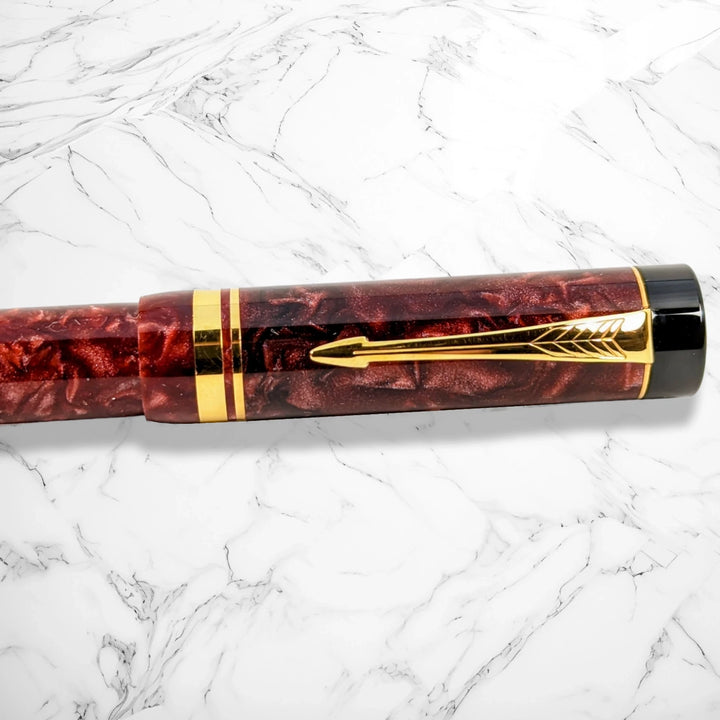 Parker Duofold Centennial Red Marble Fountain Pen