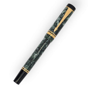 Parker Duofold MK I International Green Marble Fountain Pen