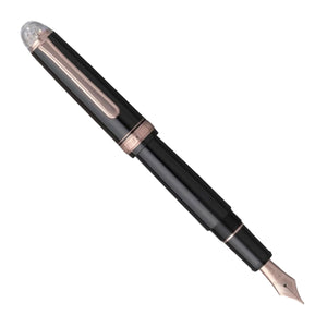 Platinum #3776 Century Shape of Heart Fountain Pen - Black w/ Rose Gold Trim