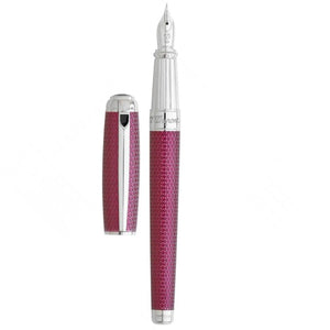 S.T. Dupont Line D Firehead Guilloche  Fountain Pen - Amethyst