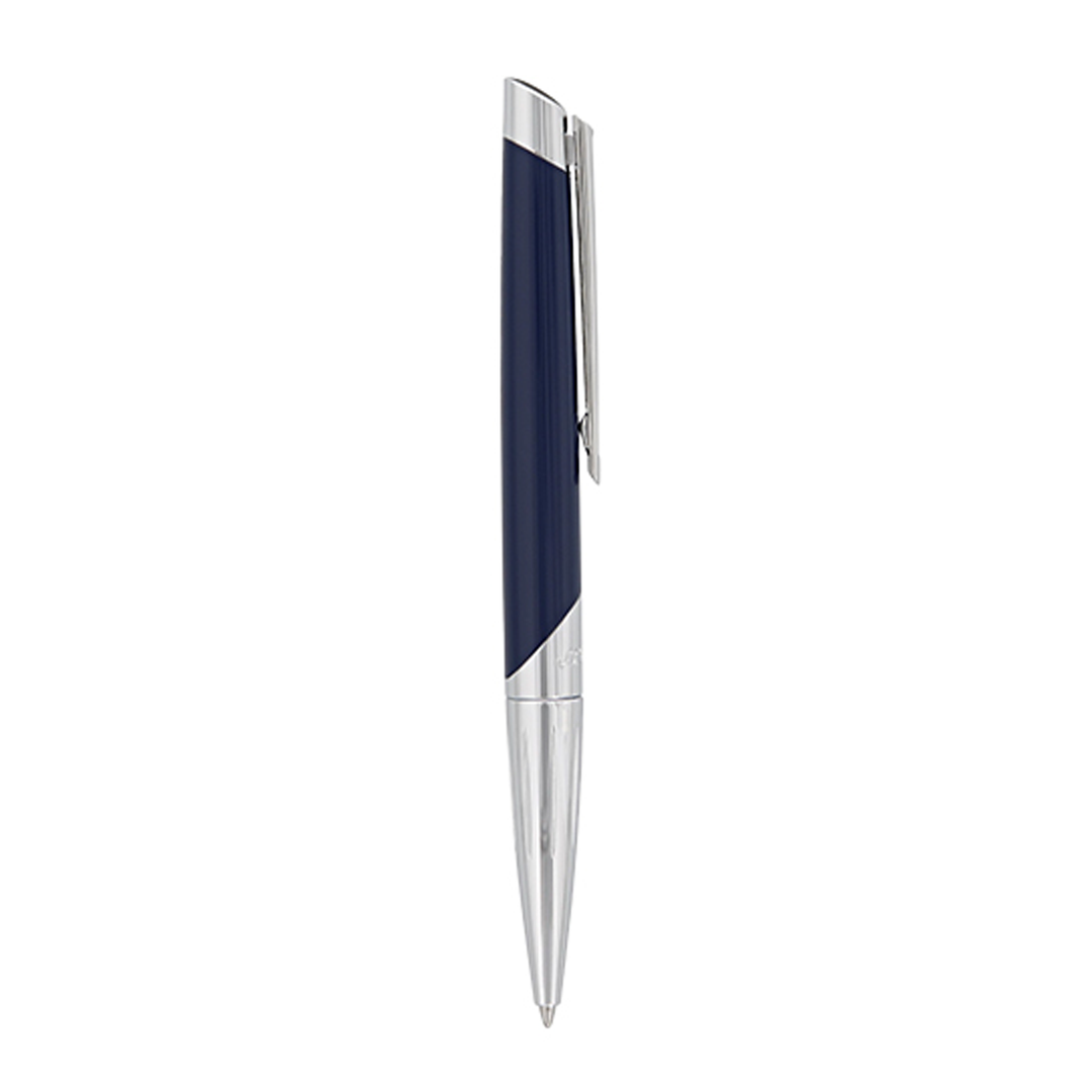 S.T. Dupont Défi Millenium Ballpoint Pen - Silver &amp; Navy Blue