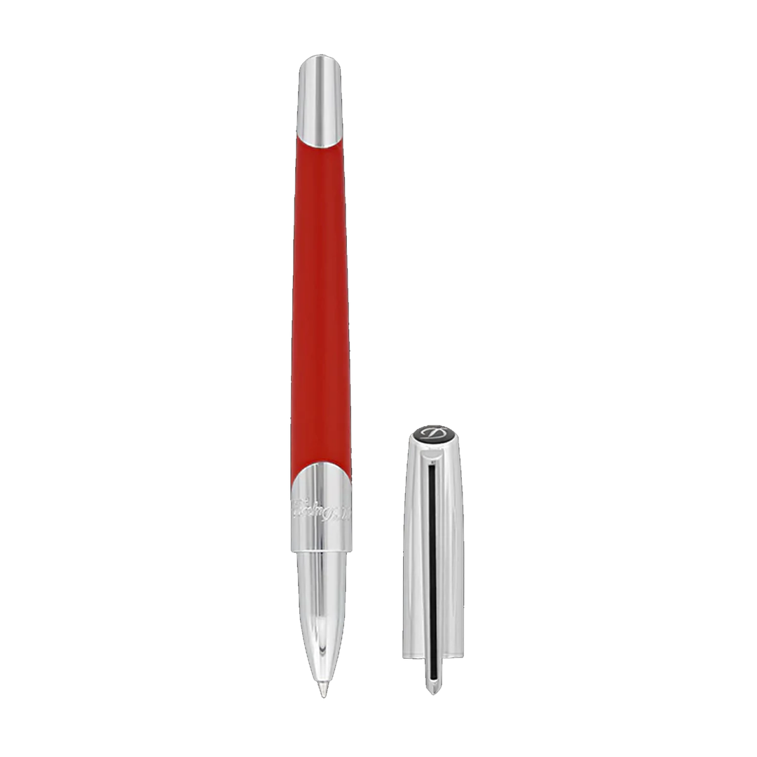 S.T. Dupont Défi Millenium Rollerball Pen - Silver &amp; Red