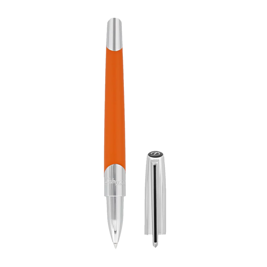 S.T. Dupont Défi Millenium Rollerball Pen - Silver &amp; Matte Orange