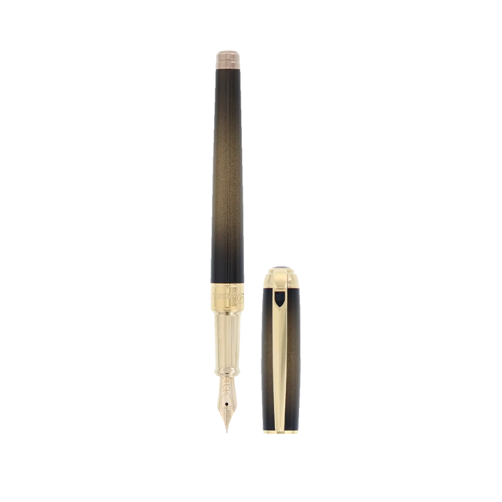 S.T. Dupont Line D Medium Fountain Pen - Sunburst Bronze