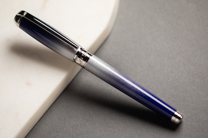 S.T. Dupont Line D Starburst Fountain Pen - Blue