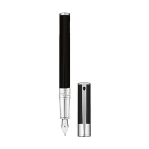 S.T. Dupont D-Initial Fountain Pen - Black & Chrome