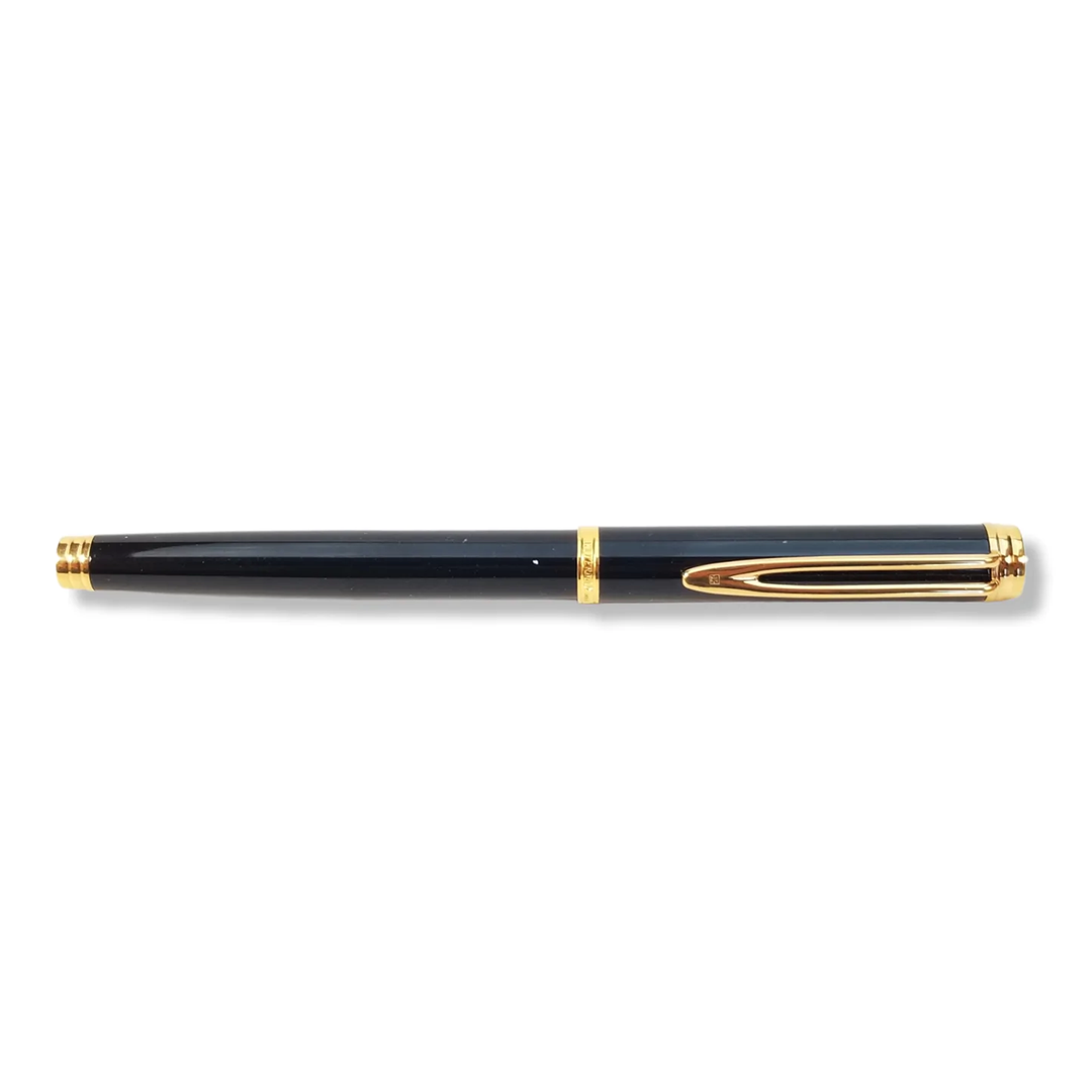 Waterman Gentleman Black Lacquer and Gold Fountain Pen