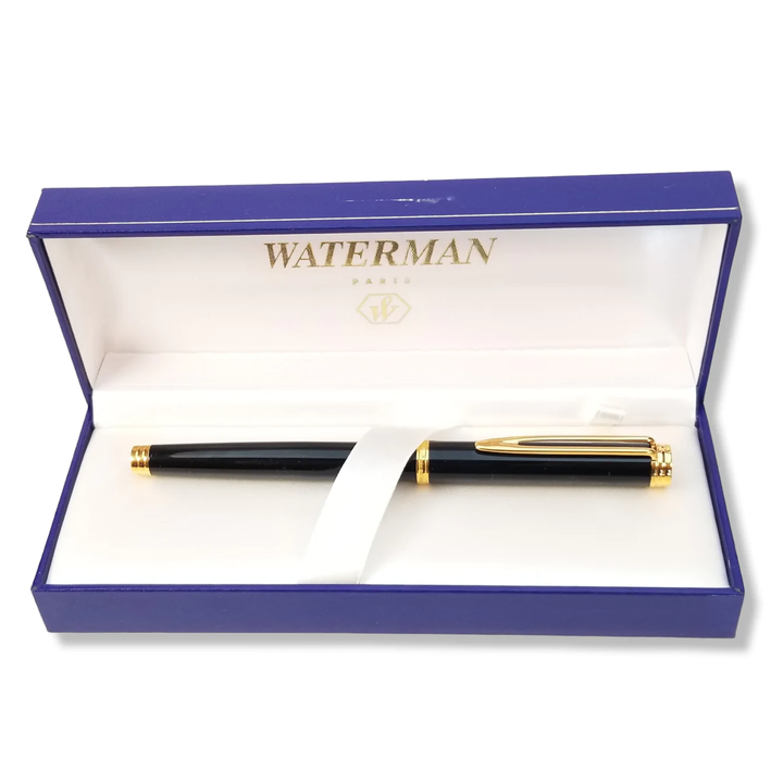 Waterman Gentleman Black Lacquer and Gold Fountain Pen