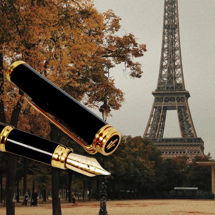 Waterman Gentleman Black Lacquer and Gold Fountain Pen