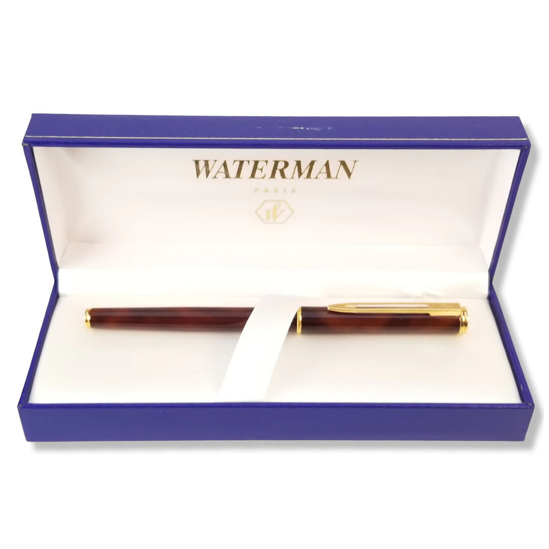 Waterman Maestro Brown Marbled Lacquer and Gold - Slim Fountain Pen
