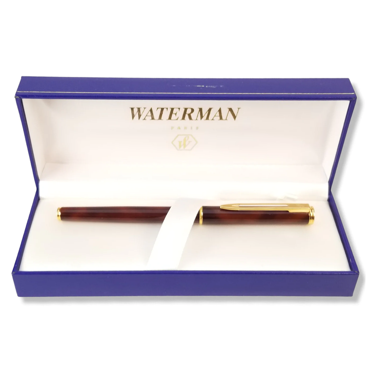 Waterman Maestro Brown Marbled Lacquer and Gold - Slim Fountain Pen