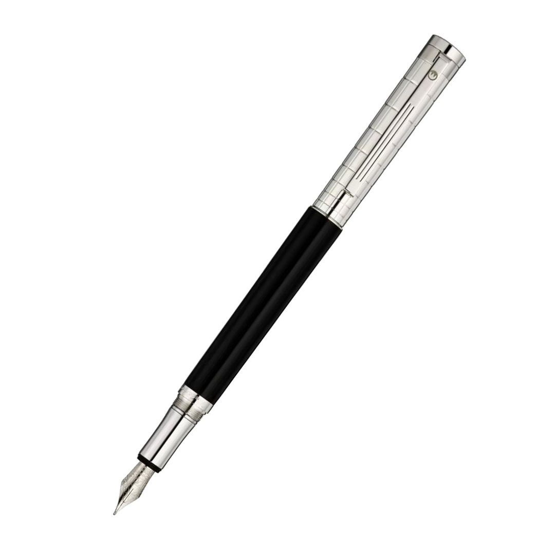 Waldmann Xetra Fountain Pen - Silver and Black - 18K Gold