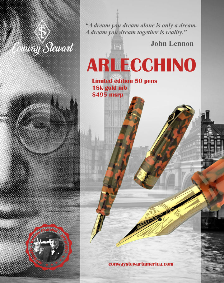 Conway Stewart Arlecchino Fountain Pen - Gold