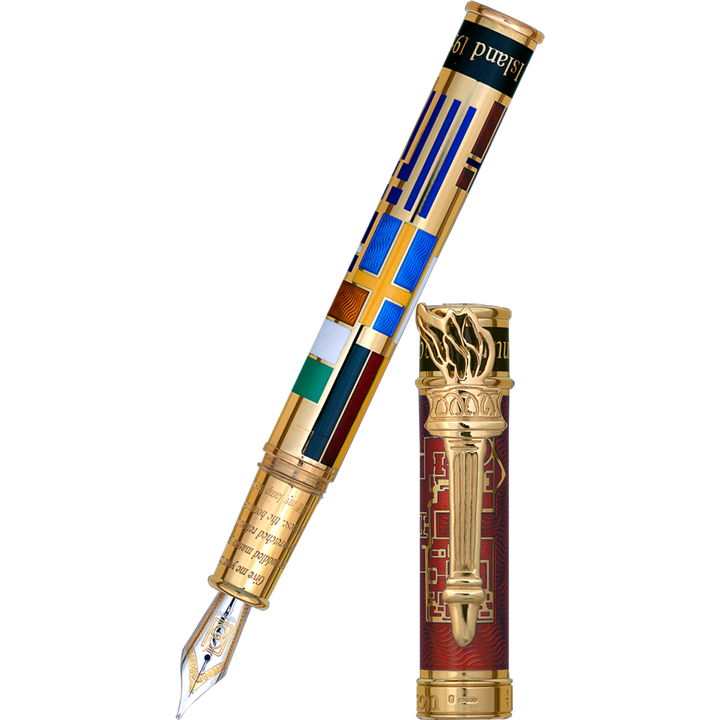 David Oscarson Ellis Island Fountain Pen - Red