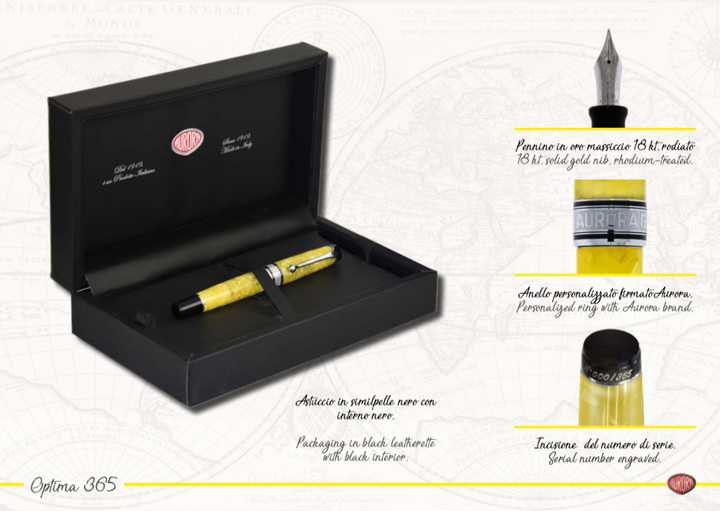 Aurora Optima 365 Fountain Pen - Gialla