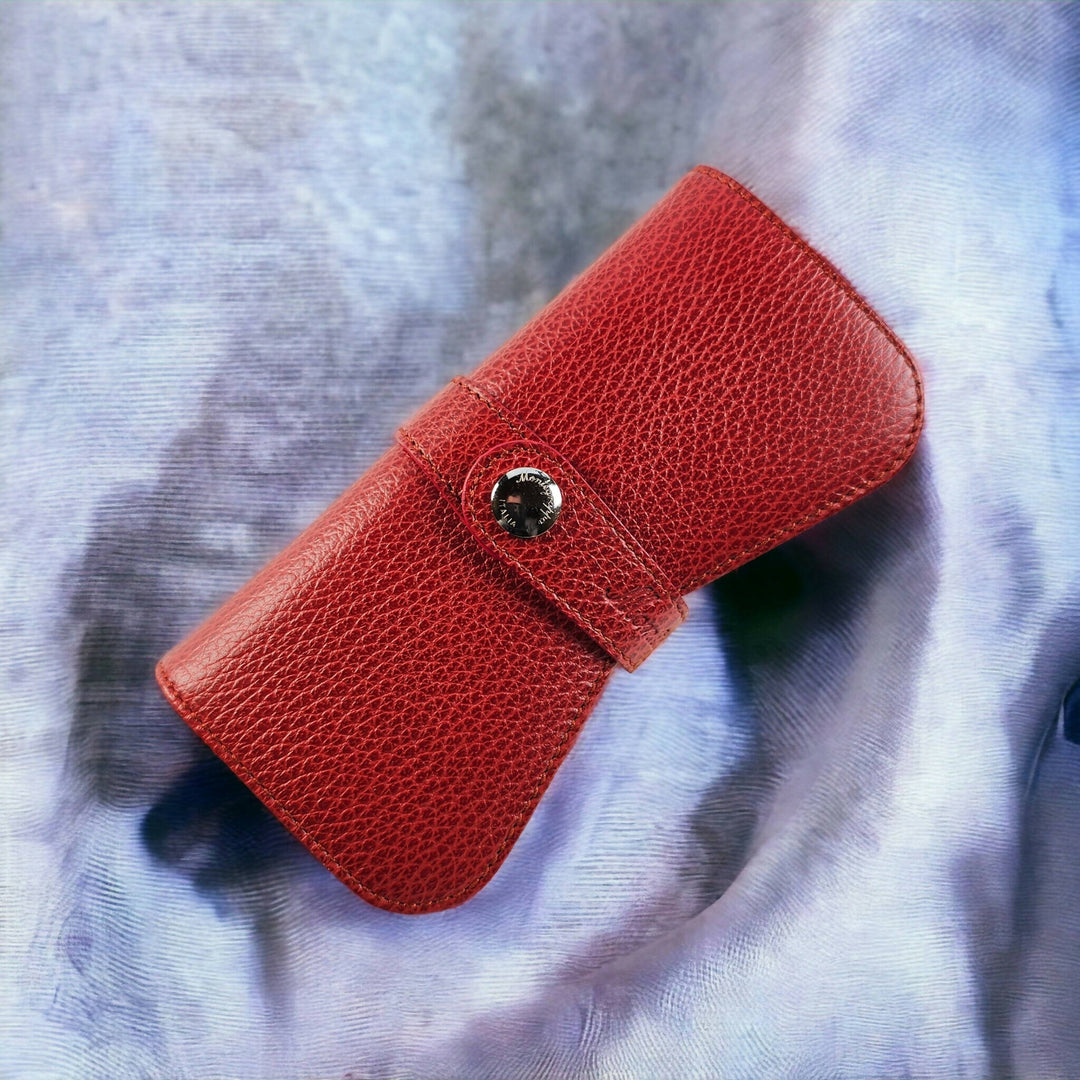 Montegrappa Italian Leather 2 Pen Pouch Red