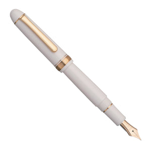 Platinum #3776 Century Fountain Pen - Chenonceau White w/ Gold Trim
